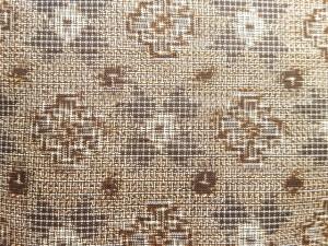 アンティーク　菱に抽象模様織出し本場村山泥大島紬着物アンサンブル